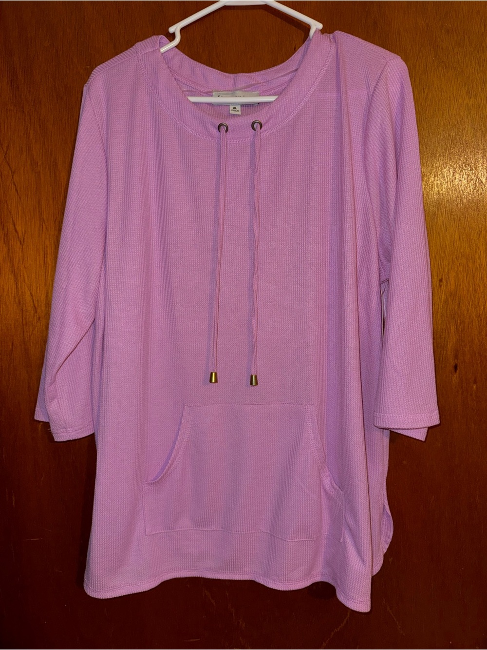 Southern Lady Lilac Waffle-Knit Drawstring Pullover